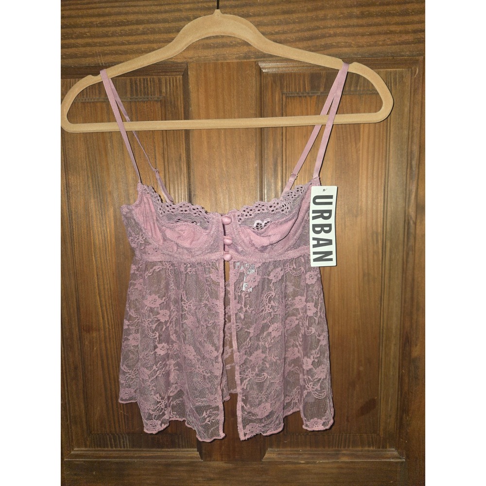Out From Under Urban Outfitters Pink Lace Babydoll Top Underwire Sweetheart S